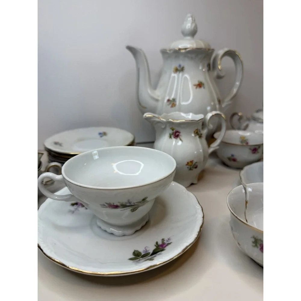 Vintage IJB Germany US Zone 21 Pc. Porcelain Tea Set 1946-1948.